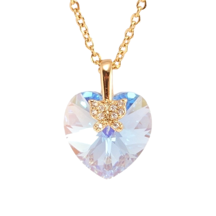 Кулон Xuping колір 18K з кр-ми Swarovski на ланцюжку Кристальне серце Ocean Delite довжина 40-45см х 2см фото №2