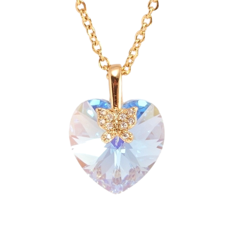 Кулон Xuping цвет 18K с кр-ми Swarovski на цепочке Кристальное сердечко Ocean Delite длина 40-45см х 2см фото №1