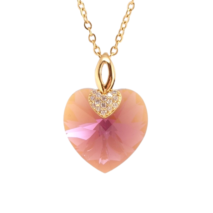 Кулон Xuping колір 18K з кр-ми Swarovski на ланцюжку Кристальне серце Light Amethyst довжина 40-45см х фото №19