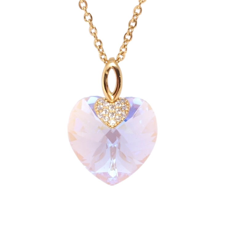 Кулон Xuping колір 18K з кр-ми Swarovski на ланцюжку Кристальне серце Lavender Delite довжина 40-45см х фото №16