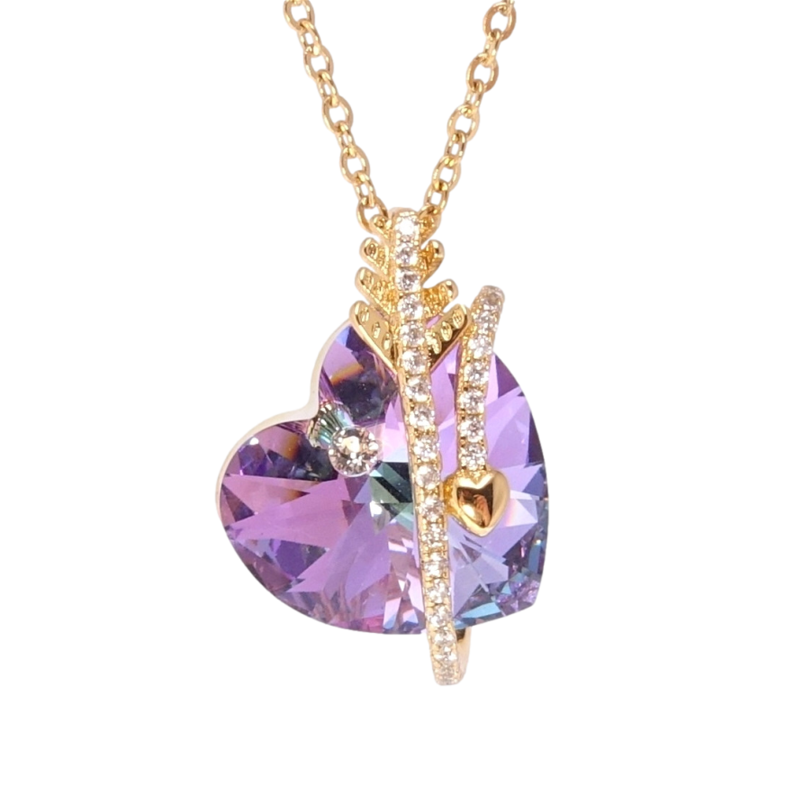 Кулон Xuping колір 18K з кр-ми Swarovski на ланцюжку Сердечко Paradise Shine зі стрілою довжина 40-45см х фото №1
