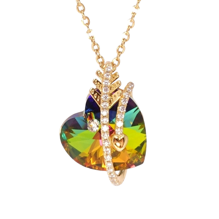 Кулон Xuping колір 18K з кр-ми Swarovski на ланцюжку Сердечко Vitrail Medium зі стрілою довжина 40-45см х фото №18