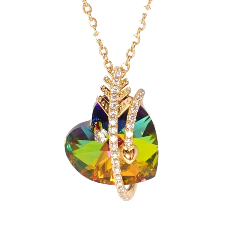 Кулон Xuping цвет 18K с кр-ми Swarovski на цепочке Сердечко Vitrail Medium со стрелой длина 40-45см х фото №7