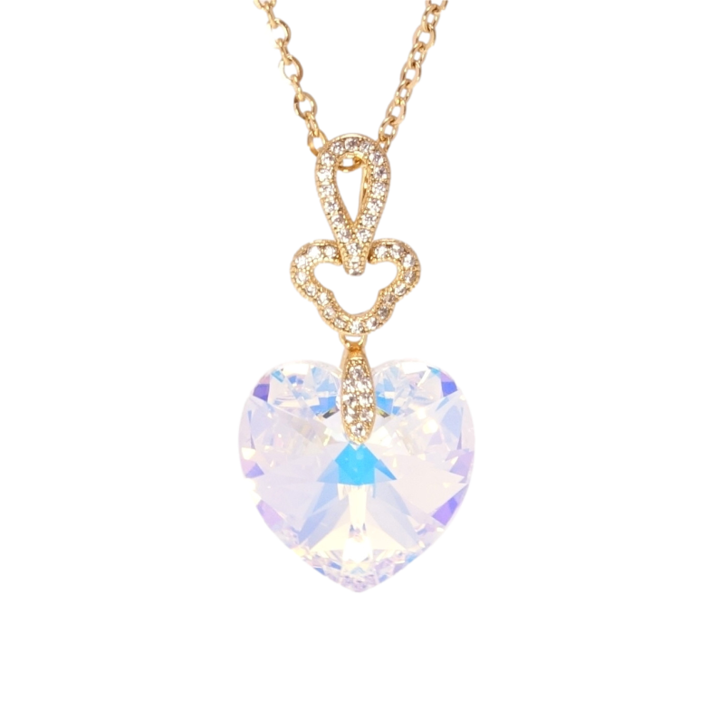 Кулон Xuping колір 18K з кр-ми Swarovski на ланцюжку Серце Shimmer довжина 40-45см х 2см фото №1