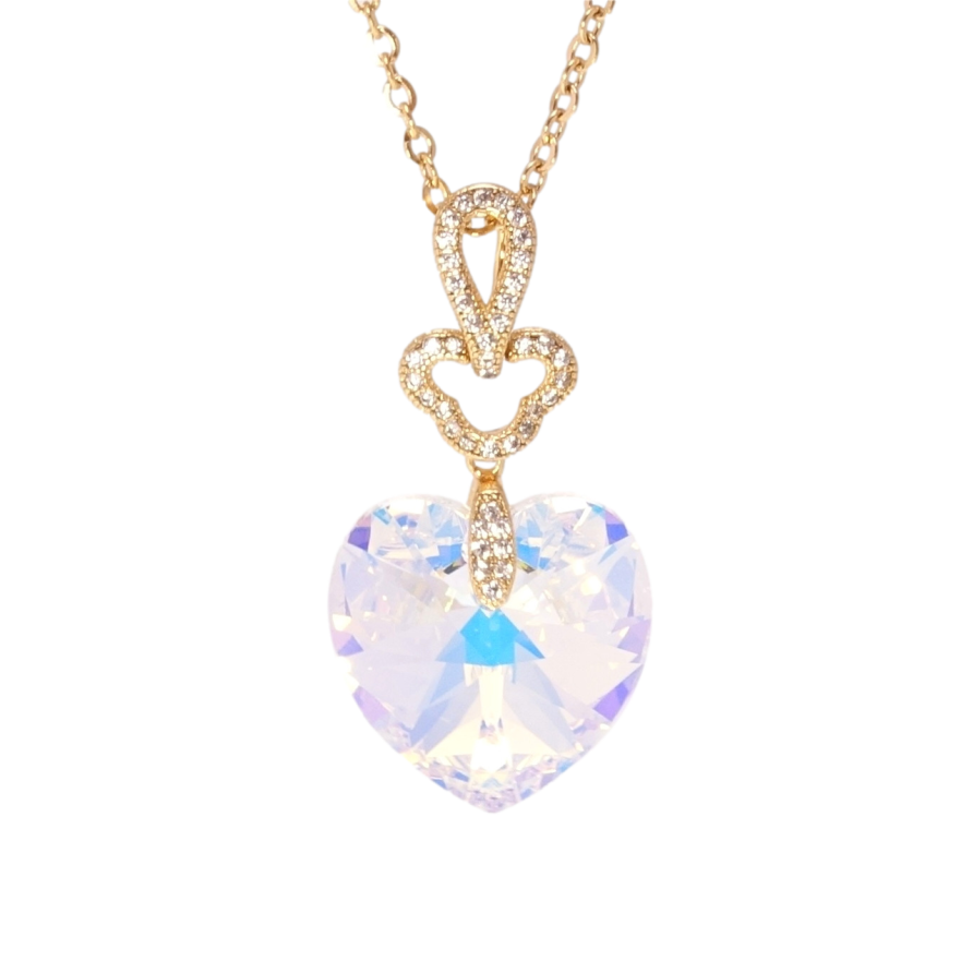 Кулон Xuping колір 18K з кр-ми Swarovski на ланцюжку Серце Shimmer довжина 40-45см х 2см фото №1