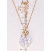 Кулон Xuping колір 18K з кр-ми Swarovski на ланцюжку Серце Shimmer довжина 40-45см х 2см фото №2
