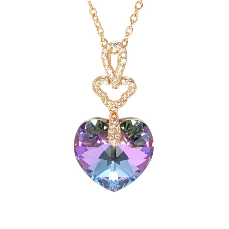 Кулон Xuping колір 18K з кр-ми Swarovski на ланцюжку Сердечко Paradise Shine довжина 40-45см х 2см фото №6