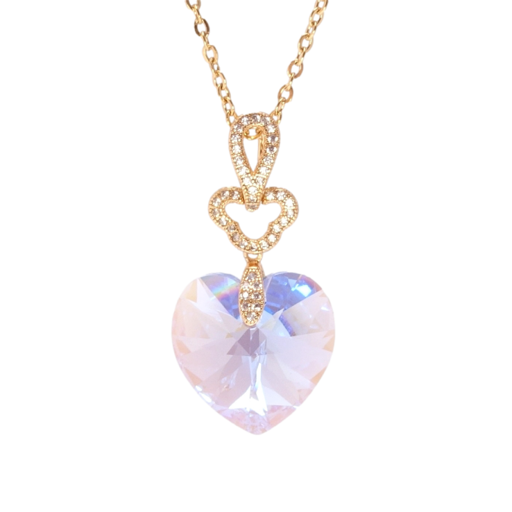Кулон Xuping колір 18K з кр-ми Swarovski на ланцюжку Серце Lavender Delite довжина 40-45см х 2см фото №25