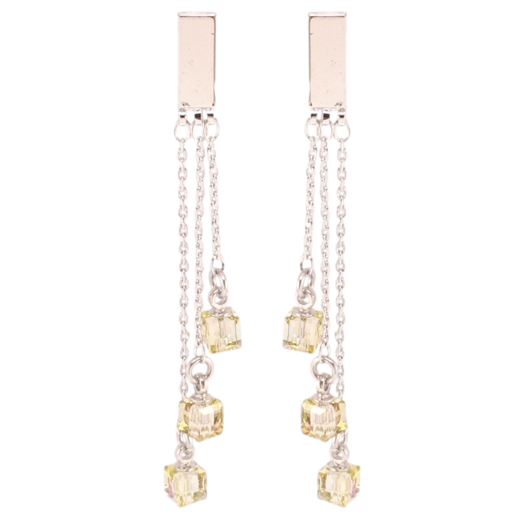 Сережки Xuping колір Родій з кристалами Swarovski пусети Декоративні підвіски з кубиками Tabac фото №23