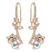 Сережки Xuping колір Родій з кристалами Swarovski французький замок "Панди з кристалами АВ" фото №2