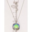 Кулон Xuping колір Родій з кр-ми Swarovski на ланцюжку Кристал Peridot Shimmer, 14х14мм довжина 40-45см х 1мм фото №2