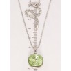Кулон Xuping колір Родій з кр-ми Swarovski на ланцюжку Кристал Peridot, 14х14мм довжина 40-45см х 1мм фото №2
