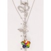 Кулон Xuping колір Родій з кр-ми Swarovski на ланцюжку Метелик з квіточкою Vitrail Medium довжина 40-45см х 1мм фото №2