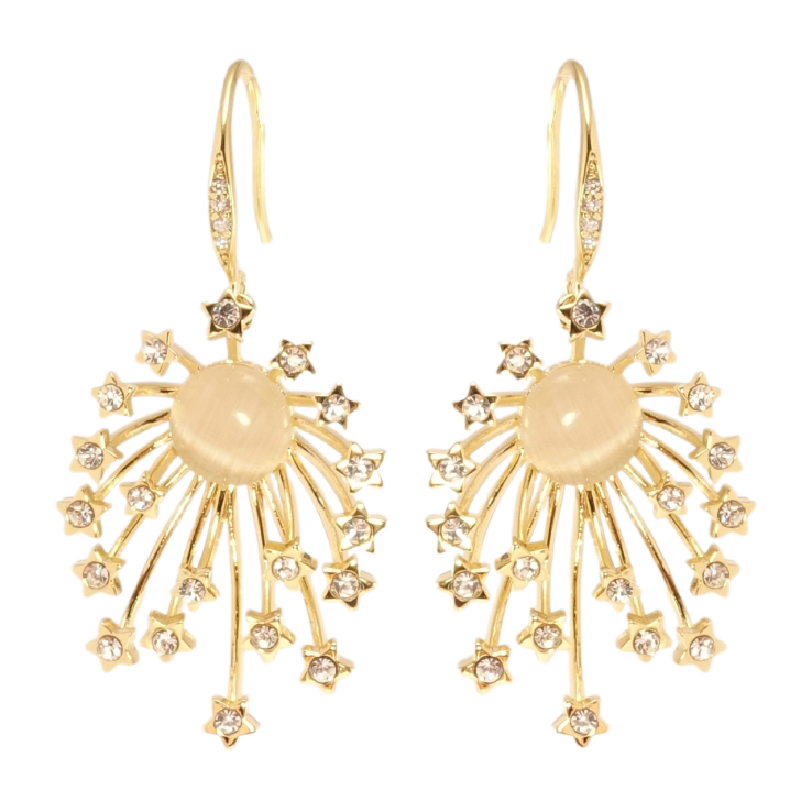 Сережки Xuping колір 14K з кристалами Swarovski французький замок Феєрверк з кристалами Clear та Котячим фото №17 Сережки Xuping колір 14K з кристалами Swarovski французький замок Феєрверк з кристалами Clear та Котячим фото №17