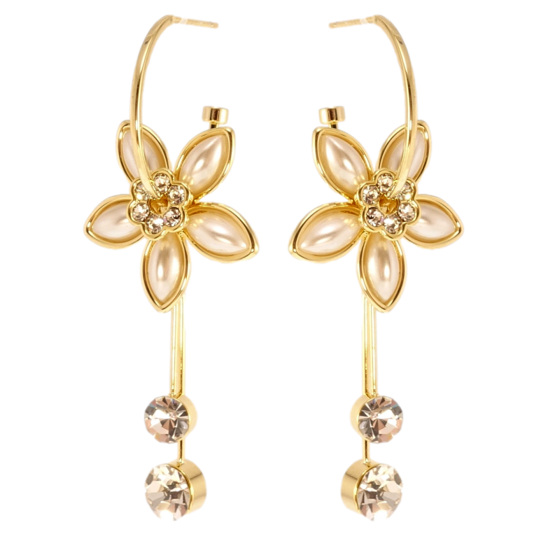 Сережки Xuping QQMM Позолота 14K пусети Квіткова досконалість фото №1