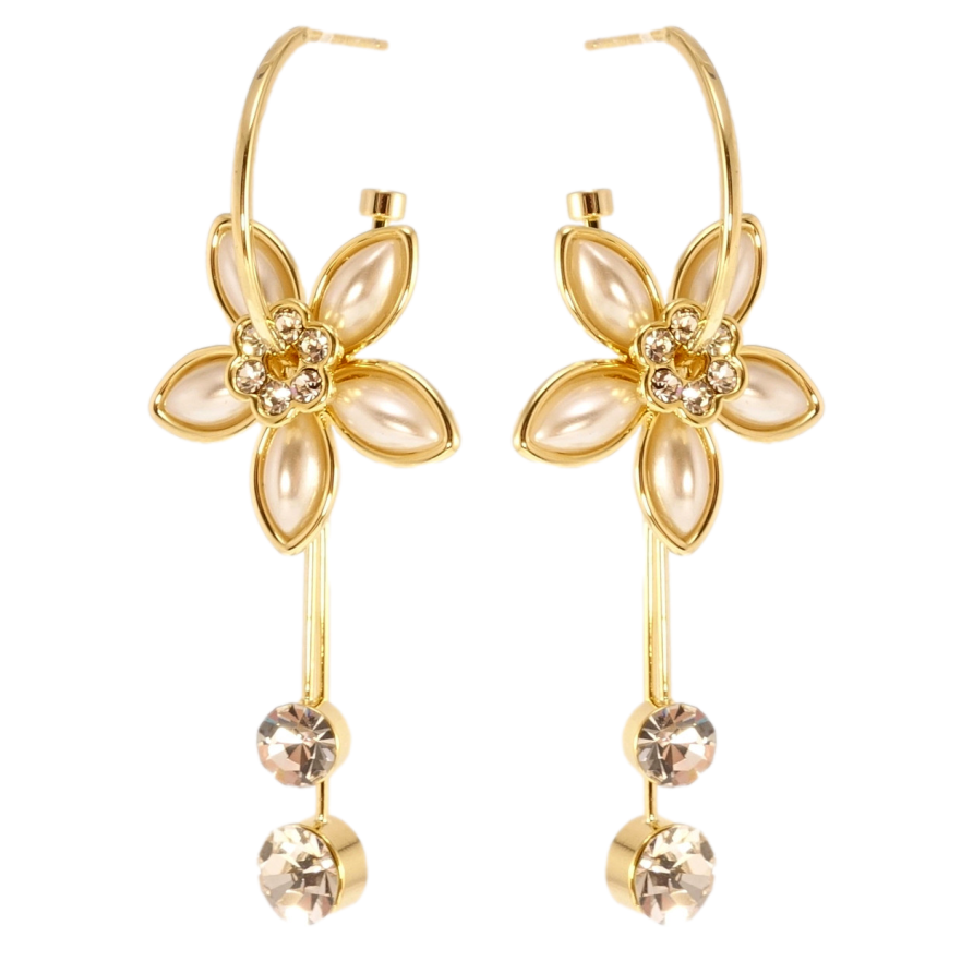 Сережки Xuping QQMM Позолота 14K пусети Квіткова досконалість фото №1