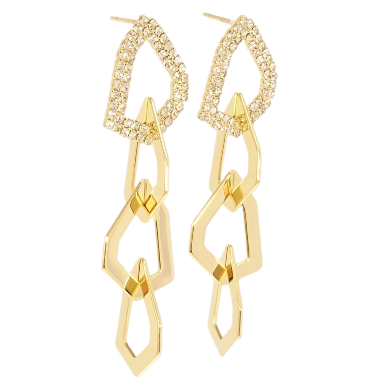 Серьги Xuping QQMM Позолота 14K пусеты Фигурные подвески узор на одну фото №1