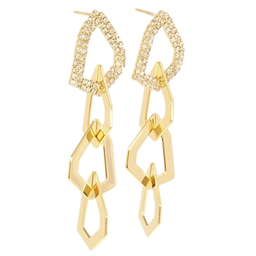 Сережки Xuping QQMM Позолота 14K пусети Фігурні підвіски візерунок на одну фото №1