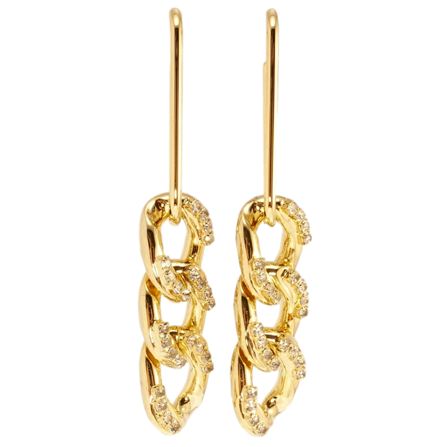 Серьги Xuping QQMM Позолота 14K пусеты Цепочка с цирконием фото №1