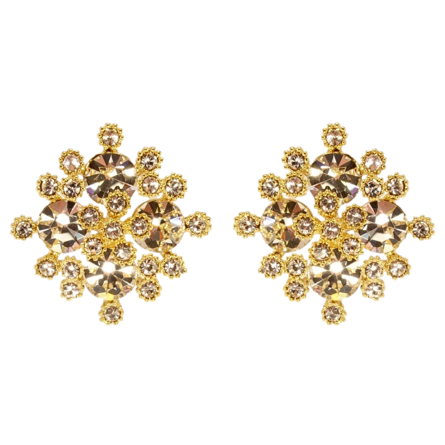 Сережки Xuping QQMM Позолота 14K пусети Розсип цирконію фото №1