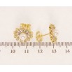 Сережки Xuping QQMM Позолота 14K пусети Квіточки з цирконієм та перлами фото №2