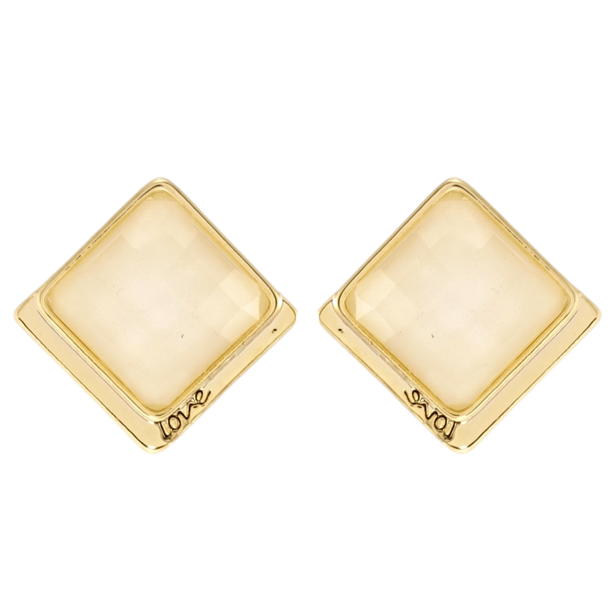 Сережки Xuping QQMM Позолота 14K пусети Ромби Love 17х17мм фото №1