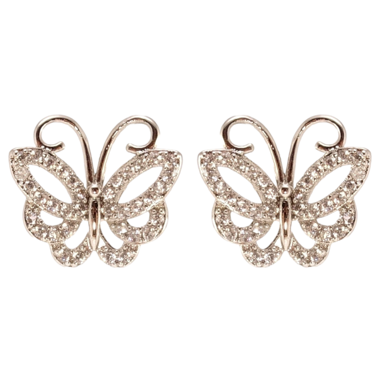 Серьги Xuping QQMM Родий пусеты Бабочки с цирконием фото №20