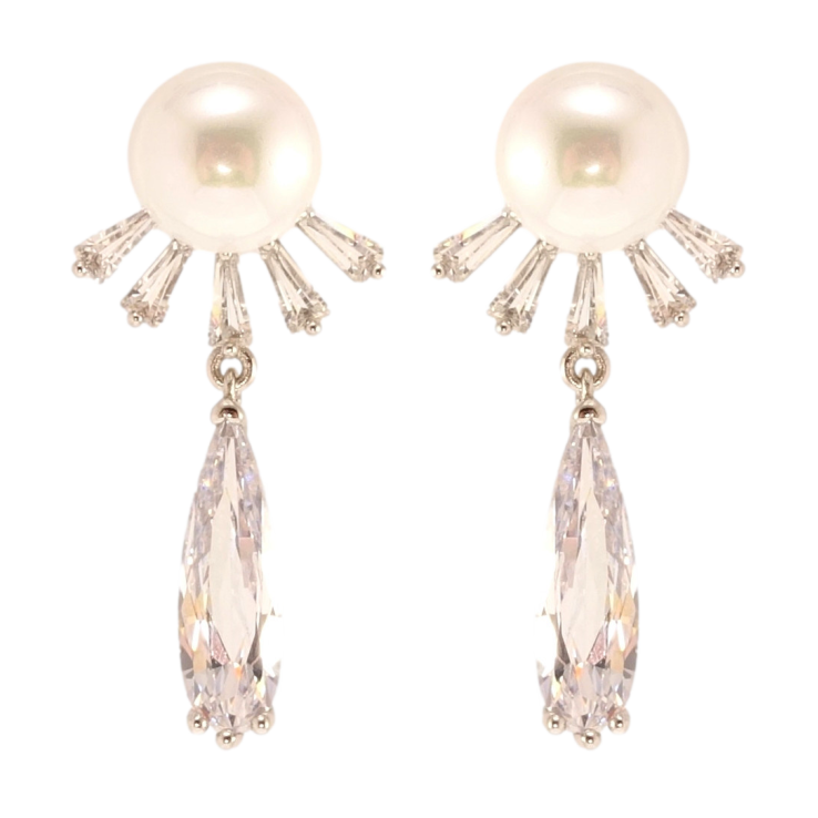 Серьги Xuping QQMM Родий пусеты Жемчужные одуванчики фото №13