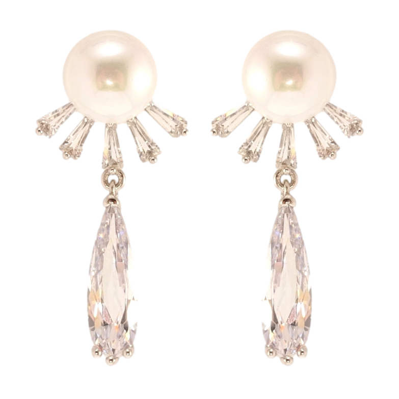 Серьги Xuping QQMM Родий пусеты Жемчужные одуванчики фото №1