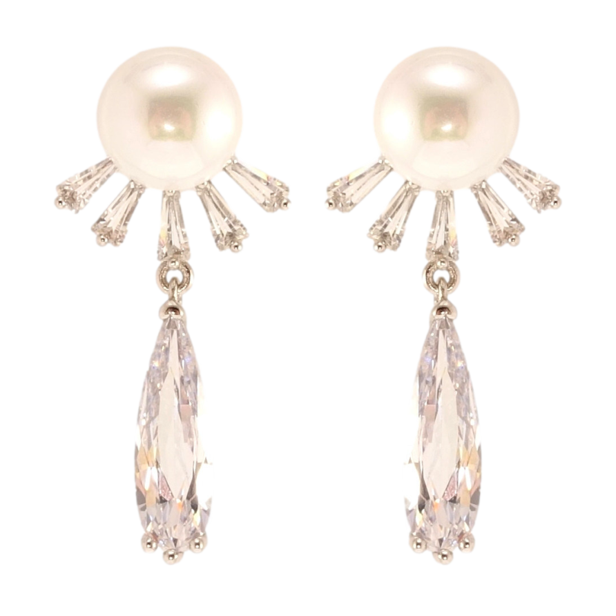 Серьги Xuping QQMM Родий пусеты Жемчужные одуванчики фото №1