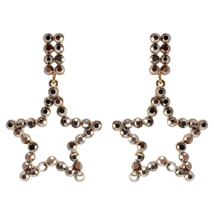 Серьги Xuping QQMM Родий пусеты Черные кристальные звезды фото №14