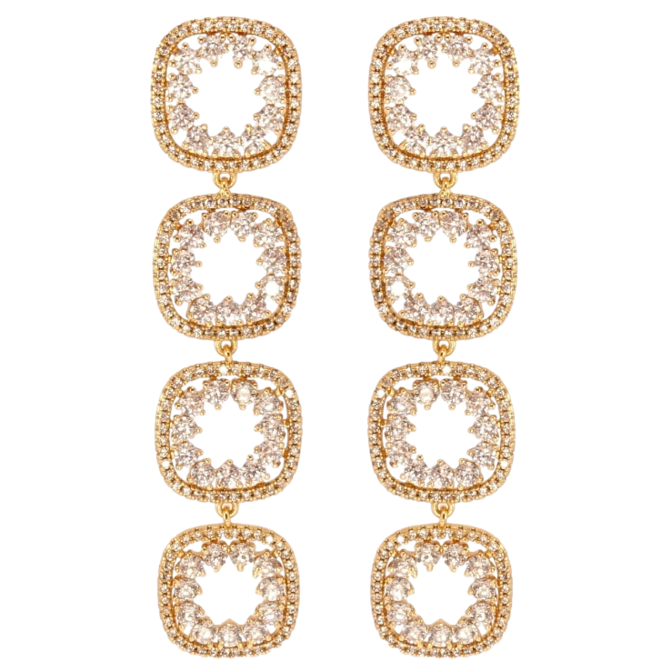 Сережки Xuping QQMM Позолота 18K пусети Королівська витонченість фото №20