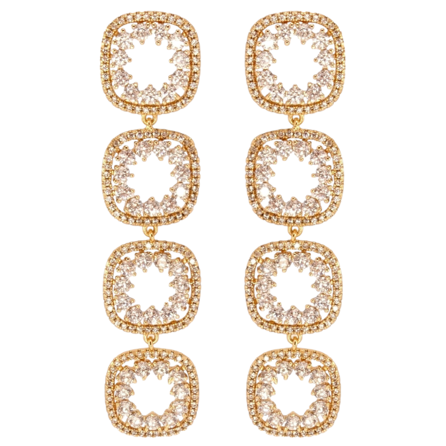 Сережки Xuping QQMM Позолота 18K пусети Королівська витонченість фото №1