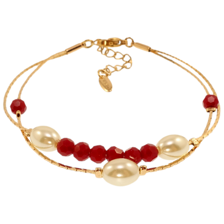 Браслет Xuping Позолота 18K Перли з намистинами на двох ювелірних шнурках довжина з дод. ланцюжком 17.5-20.5см х фото №12 Браслет Xuping Позолота 18K Перли з намистинами на двох ювелірних шнурках довжина з дод. ланцюжком 17.5-20.5см х фото №12