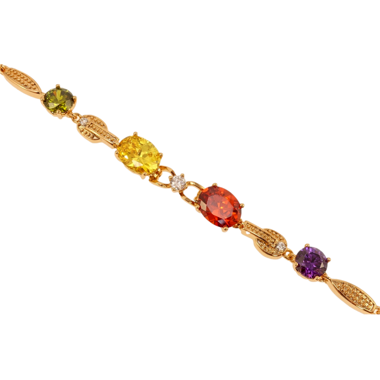 Браслет Xuping Позолота 18K Разноцветные кристаллы с декоративным плетением длина с доп.замком 17,19см х фото №19