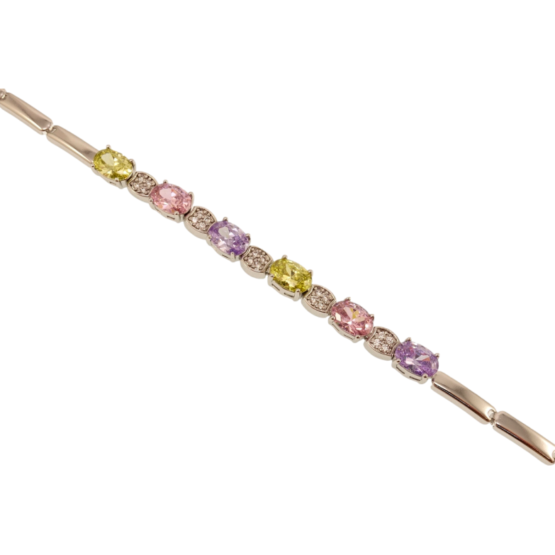 Браслет Xuping Родий Декоративное плетение с цветными кристаллами длина 19см х 3мм фото №8