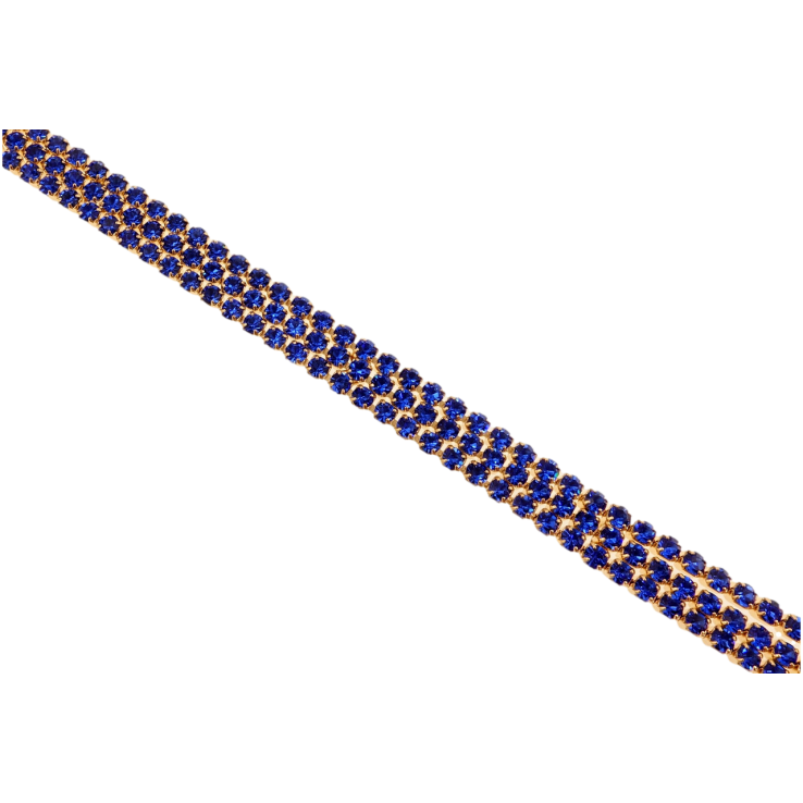 Браслет Xuping Позолота 18K Три дорожки синих кристаллов длина с доп.замком 17.5,20.5см х 7мм фото №9