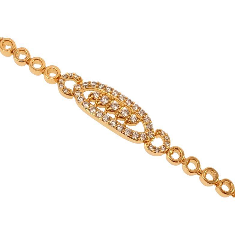 Браслет Xuping Позолота 18K Кругі ланки з овальною вставкою довжина з дод. замком 18,19.5см х 4мм фото №1