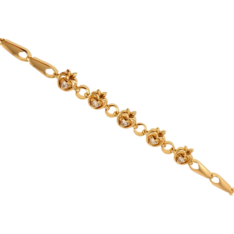 Браслет Xuping Позолота 18K Кристальні яблучка довжина 20см х 5мм фото №1 Браслет Xuping Позолота 18K Кристальні яблучка довжина 20см х 5мм фото №1