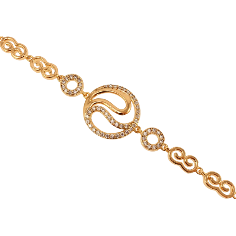 Браслет Xuping Позолота 18K Инь Янь длина с доп.замком 17,19см х 5мм фото №1