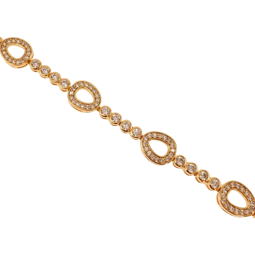 Браслет Xuping Позолота 18K Розсип кристалів довжина з дод. замком 17,19.5см х 3-9мм фото №1