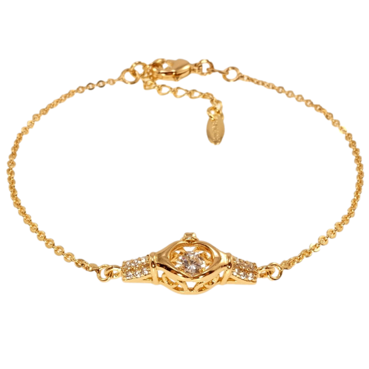 Браслет Xuping Позолота 18K Якорное плетение вставка с танцующим кр-лом длина с доп.цепочкой 17-20см х 1мм фото №10