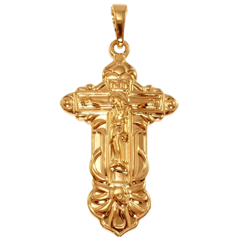 Кулон Xuping Позолота 18K Декоративний Хрест з Розп'яттям для ланцюжка до 5мм фото №1