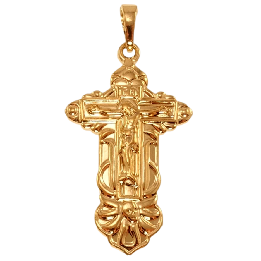 Кулон Xuping Позолота 18K Декоративний Хрест з Розп'яттям для ланцюжка до 5мм фото №1