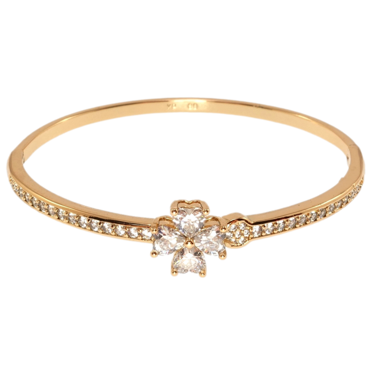 Браслет Xuping Позолота 18K Кристальный четырехлистник на дорожке циркония ø 6см фото №19