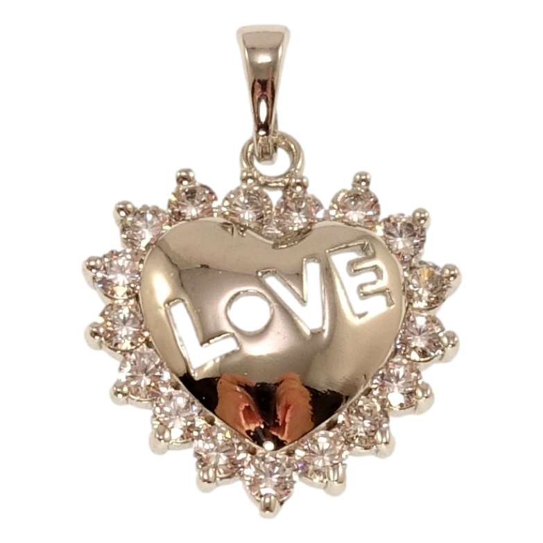 Кулон Xuping Родий Сердце Love с цирконием для цепочки до 5мм фото №9