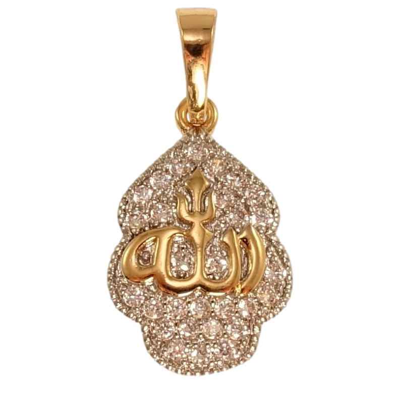 Кулон Xuping Позолота 18K + Родій Фігурна підвіска з написом Аллах інкрустація цирконієм для ланцюжка до фото №8