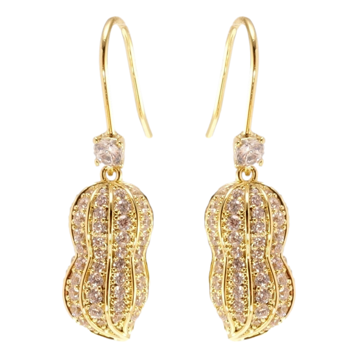 Сережки Xuping QQMM Позолота 14K французький замок Стручок із перлами інкрустація цирконієм фото №2