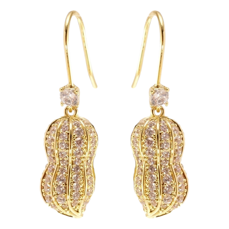 Сережки Xuping QQMM Позолота 14K французький замок Стручок із перлами інкрустація цирконієм фото №3