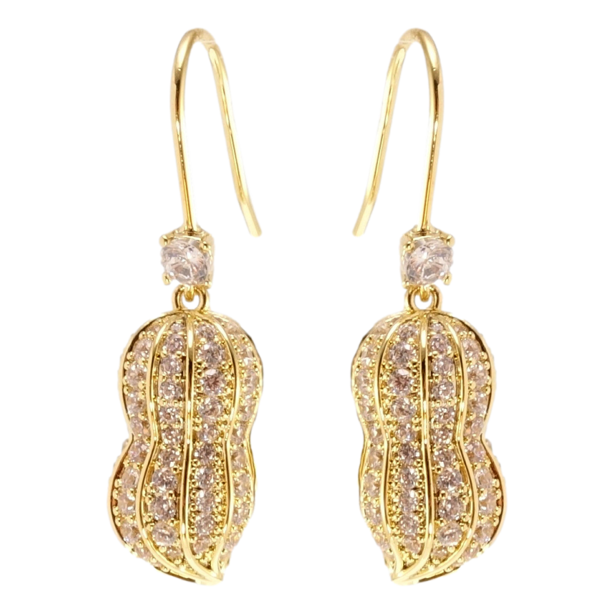 Сережки Xuping QQMM Позолота 14K французький замок Стручок із перлами інкрустація цирконієм фото №1